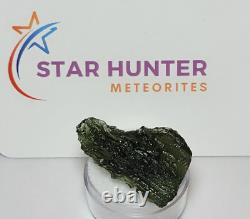 33 carats 32mm long Moldavite de la République tchèque provenant de l'impact d'une météorite