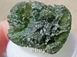 36.2 carats 24x20x13mm MOLDAVITE de République tchèque Impact de météorite avec COA