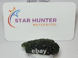 52 carats 42mm de long Moldavite de la République tchèque provenant de l'impact d'une météorite