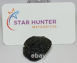 57,6 carats 35mm long Moldavite de la République Tchèque provenant de l'impact d'une météorite