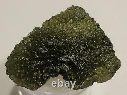 63,3 carats 35mm de long Moldavite de République tchèque provenant de l'impact d'une météorite