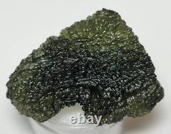 63,3 carats 35mm de long Moldavite de République tchèque provenant de l'impact d'une météorite