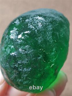 95g Verre d'impact de météorite GEM MOLDAVITE vert Tchèque D473