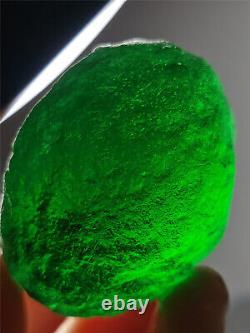 95g Verre d'impact de météorite GEM MOLDAVITE vert Tchèque D473