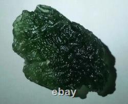 AAA+ Parfait Véritable Météorite de Moldavite Impact Tektite Vert 48.2 carats Chlum