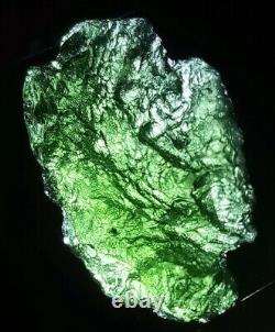 AAA+ Parfait Véritable Météorite de Moldavite Impact Tektite Vert 48.2 carats Chlum