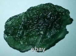 AAA+ Parfait Véritable Météorite de Moldavite Impact Tektite Vert 48.2 carats Chlum