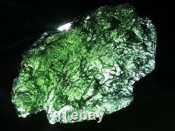 AAA+ Parfait Véritable Météorite de Moldavite Impact Tektite Vert 48.2 carats Chlum