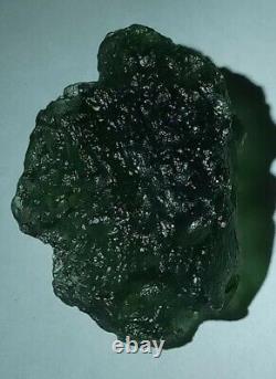 AAA+ Parfait Véritable Météorite de Moldavite Impact Tektite Vert 48.2 carats Chlum