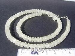 Collier en verre du désert libyen de 115 carats avec perles de 6x3mm provenant de l'impact d'une météorite + COA