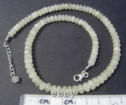 Collier en verre du désert libyen de 152 carats avec des perles de 8x5 à 7x4mm impactées par une météorite