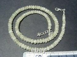 Collier en verre du désert libyen de 86 carats, perles de 6x3 à 5x2mm, impact de météorite