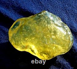 Échantillon d'impact de Tektite de météorite en verre du désert libyen (1010 Ct) Super jaune A+