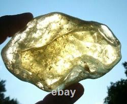 Échantillon d'impact de Tektite de météorite en verre du désert libyen (1010 Ct) Super jaune A+