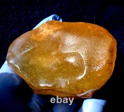 Échantillon d'impact de la météorite en verre du désert libyen (735 ct) Gemme douce orange