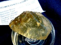 Échantillon d'impact de météorite de tectite en verre du désert libyen (270 crt) Super Gem AAAAA