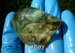 Échantillon d'impact de météorite de tectite en verre du désert libyen (270 crt) Super Gem AAAAA