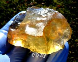 Échantillon d'impact de météorite de verre du désert libyen (550 crt) Super Gem AAAAA