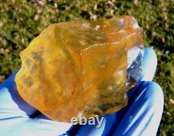 Échantillon d'impact de météorite de verre du désert libyen (550 crt) Super Gem AAAAA