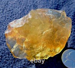 Échantillon d'impact de météorite de verre du désert libyen (550 crt) Super Gem AAAAA