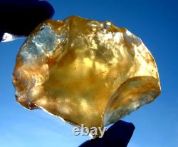 Échantillon d'impact de météorite de verre du désert libyen (550 crt) Super Gem AAAAA