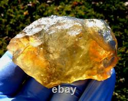 Échantillon d'impact de météorite de verre du désert libyen (550 crt) Super Gem AAAAA