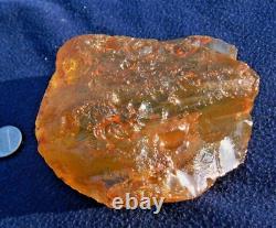 Échantillon d'impact de tectite de météorite en verre du désert libyen (2870 crt) orange très grand