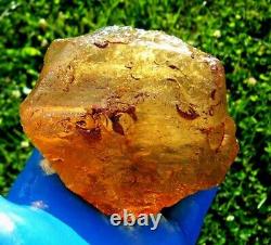 Échantillon d'impact de tectite de météorite en verre du désert libyen (2870 crt) orange très grand