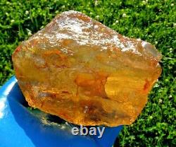 Échantillon d'impact de tectite de météorite en verre du désert libyen (2870 crt) orange très grand