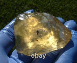 Échantillon d'impact de tectite de météorite en verre du désert libyen (300 ct) Gemme jaune à fossettes.