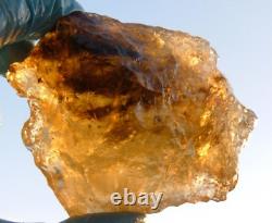 Échantillon d'impact de téktite de météorite en verre du désert libyen (1000 crt) Super Gem Dark