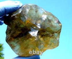 Échantillon d'impact de téktite de météorite en verre du désert libyen (1100 ct) Bandes super sombres