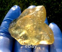 Échantillon d'impact de téktite de météorite en verre du désert libyen (280 ct) Cristobalite AAAA+