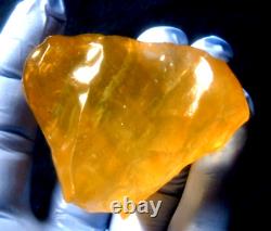 Échantillon d'impact de téktite de météorite en verre du désert libyen (610 crt) Dimples Super Gem