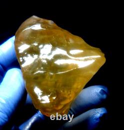 Échantillon d'impact de téktite de météorite en verre du désert libyen (610 crt) Dimples Super Gem