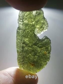 Localité de moldavite Chlum 5,95g / 3,5cm Verre d'impact de météorite tectite tchèque