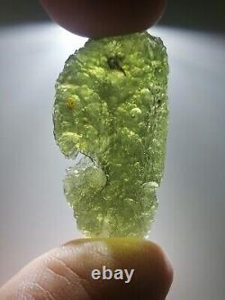 Localité de moldavite Chlum 5,95g / 3,5cm Verre d'impact de météorite tectite tchèque