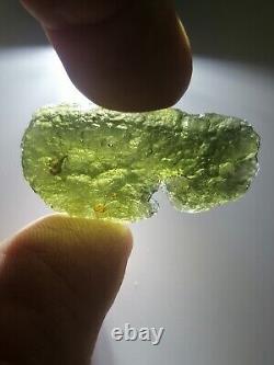 Localité de moldavite Chlum 5,95g / 3,5cm Verre d'impact de météorite tectite tchèque