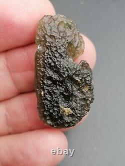 Localité de moldavite Chlum 5,95g / 3,5cm Verre d'impact de météorite tectite tchèque