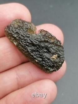 Localité de moldavite Chlum 5,95g / 3,5cm Verre d'impact de météorite tectite tchèque