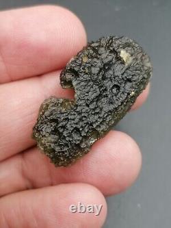 Localité de moldavite Chlum 5,95g / 3,5cm Verre d'impact de météorite tectite tchèque