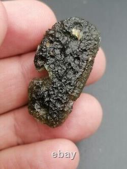 Localité de moldavite Chlum 5,95g / 3,5cm Verre d'impact de météorite tectite tchèque