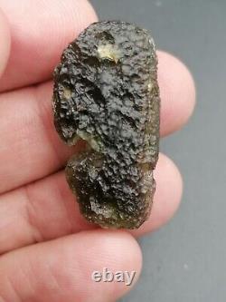 Localité de moldavite Chlum 5,95g / 3,5cm Verre d'impact de météorite tectite tchèque