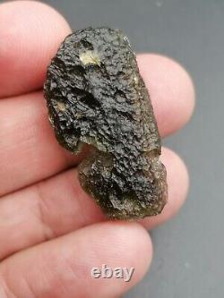 Localité de moldavite Chlum 5,95g / 3,5cm Verre d'impact de météorite tectite tchèque