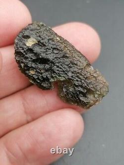 Localité de moldavite Chlum 5,95g / 3,5cm Verre d'impact de météorite tectite tchèque