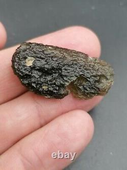 Localité de moldavite Chlum 5,95g / 3,5cm Verre d'impact de météorite tectite tchèque