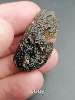 Localité de moldavite Chlum 5,95g / 3,5cm Verre d'impact de météorite tectite tchèque