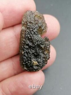 Localité de moldavite Chlum 5,95g / 3,5cm Verre d'impact de météorite tectite tchèque