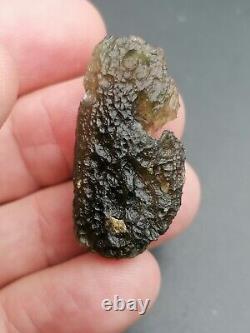 Localité de moldavite Chlum 5,95g / 3,5cm Verre d'impact de météorite tectite tchèque