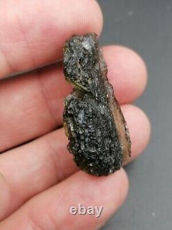 Localité de moldavite Chlum 5,95g / 3,5cm Verre d'impact de météorite tectite tchèque